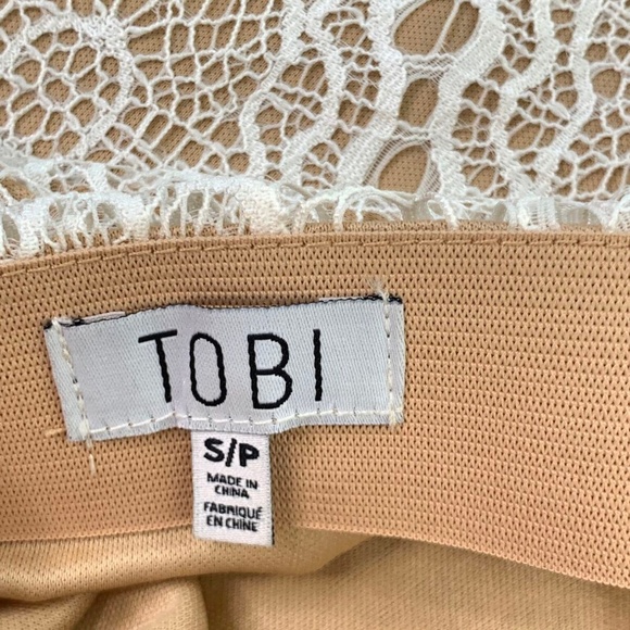 Tobi Womens Skirt Lace Stretchy Fitted Cream S - Picture 6 of 7